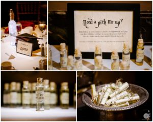 harry potter wedding centerpieces and details